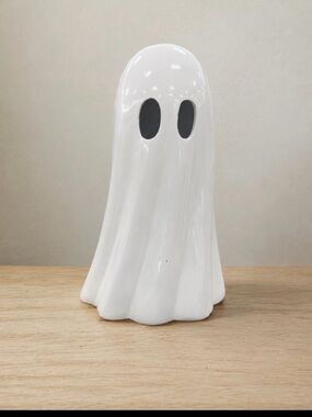 Martha Stewart Viral Ceramic Ghost Figurine - White with Black Eyes